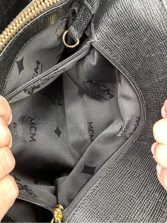 MCM Leather Bucket Tote Black Gold Hardware Structured Mini Tote Luxury Vintage - Picture 16 of 16